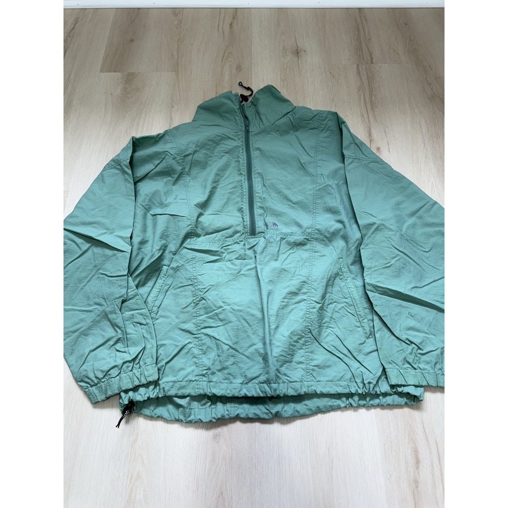 Vintage Men's Size XL 1/4 Zip The North Face Nylon Windbreaker Green